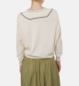Ba and Sh Knit Embroidered Long-sleeve Blouse, Model View
