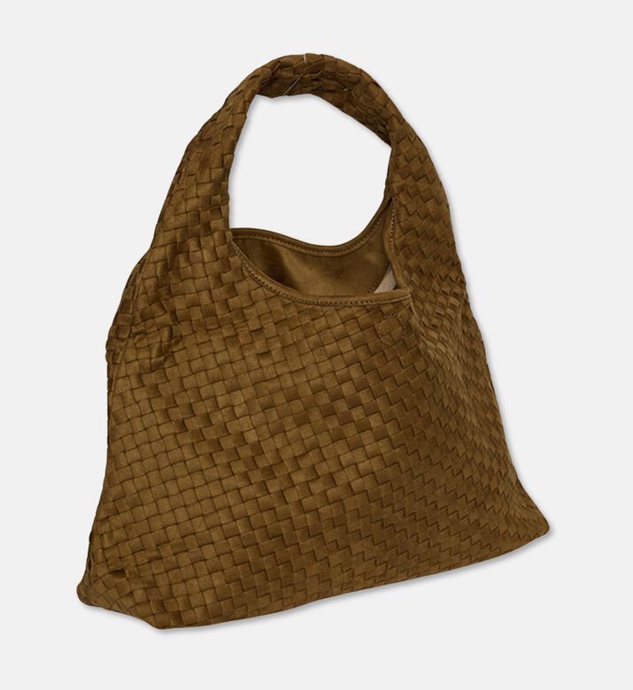 JW PEI Laura Faux Suede Woven Shoulder Bag, Olive, Packshot View