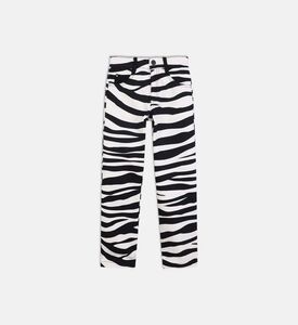 Zebra-print Straight-leg Pants