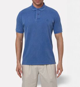 Marant Homme Embroidered Logo Straight-cut Polo Shirt, Indigo, L, Model View