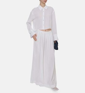 Finely Wide-sleeve Cropped Shirt