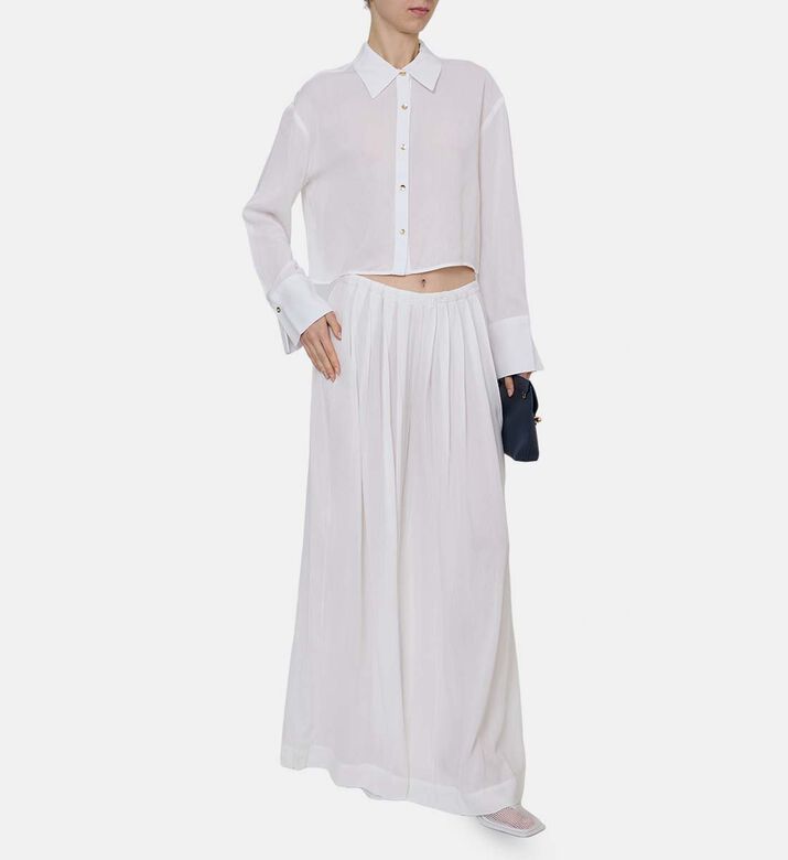 قميص فاينلي قصير بأكمام واسعة