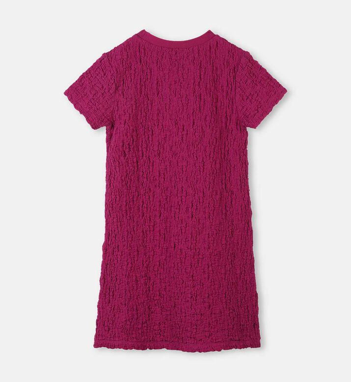 فستان قصير الأكمام بنسيج وافل