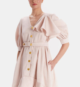 فستان واسع بأكمام منتفخة