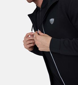 سويت شيرت بغطاء رأس وسحاب كامل وحواف متباينة