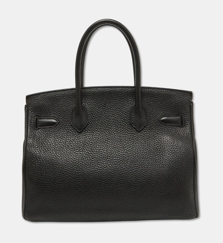 Hermes Preowned Hermes Noir Togo Leather Palladium Finish Birkin 30 Bag, Packshot View