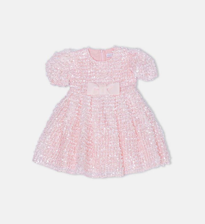 All-over Sequin-embellished Bow-detail Dress