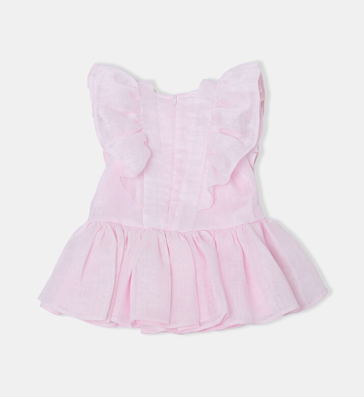 Cotton Ruffle Sleeve Dress