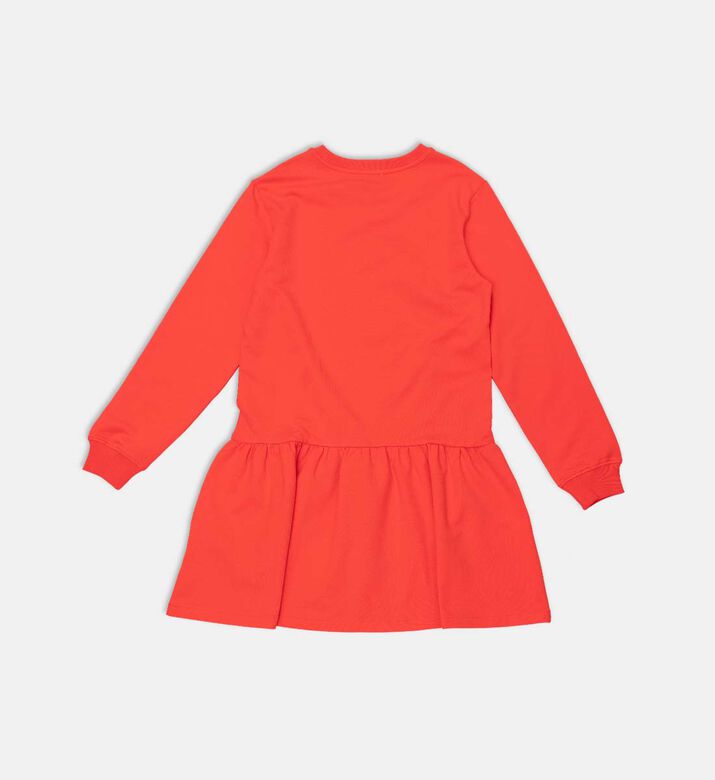 Teddy Bear-print Long-sleeve Flared Dress