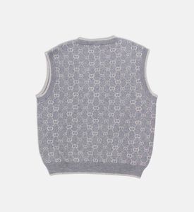 سترة صوفية بدون أكمام بتطريز شعار