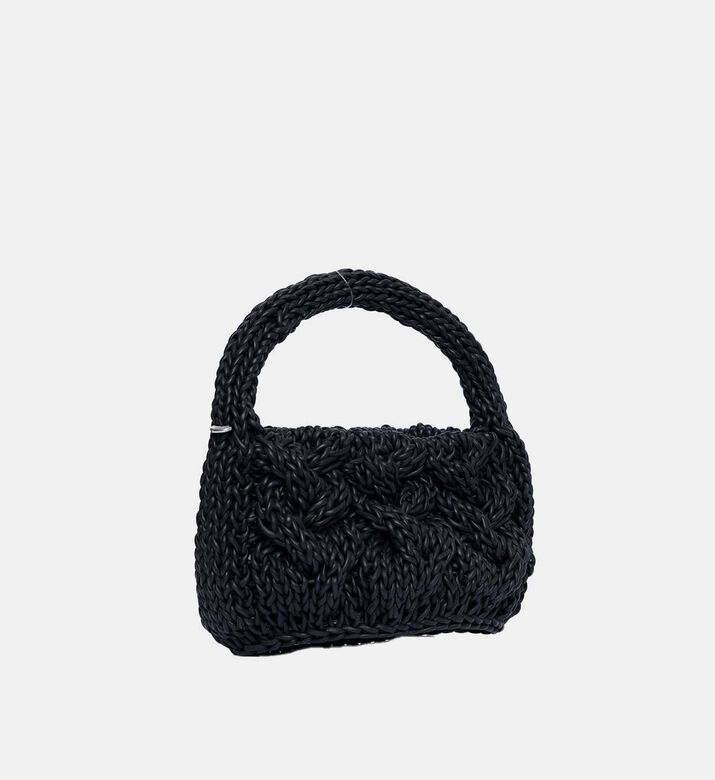 حقيبة جلد محبوك بحبل كابل