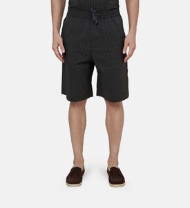 Textured Drawstring Bermuda Shorts