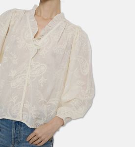 Ba and Sh Embroidered Long-sleeve Blouse, Model View