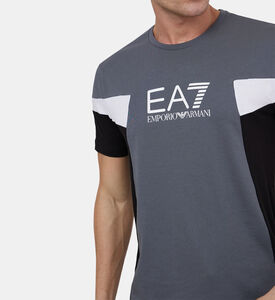 تيشيرت قطن بطبعة لوغو متباين