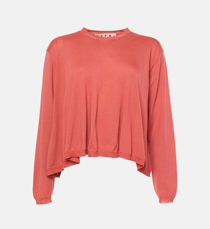 Crewneck Long-sleeve Cropped Sweater