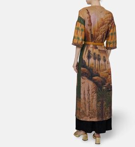 Dalia Al Azem Vintage Tropical Wrap Abaya, Model View