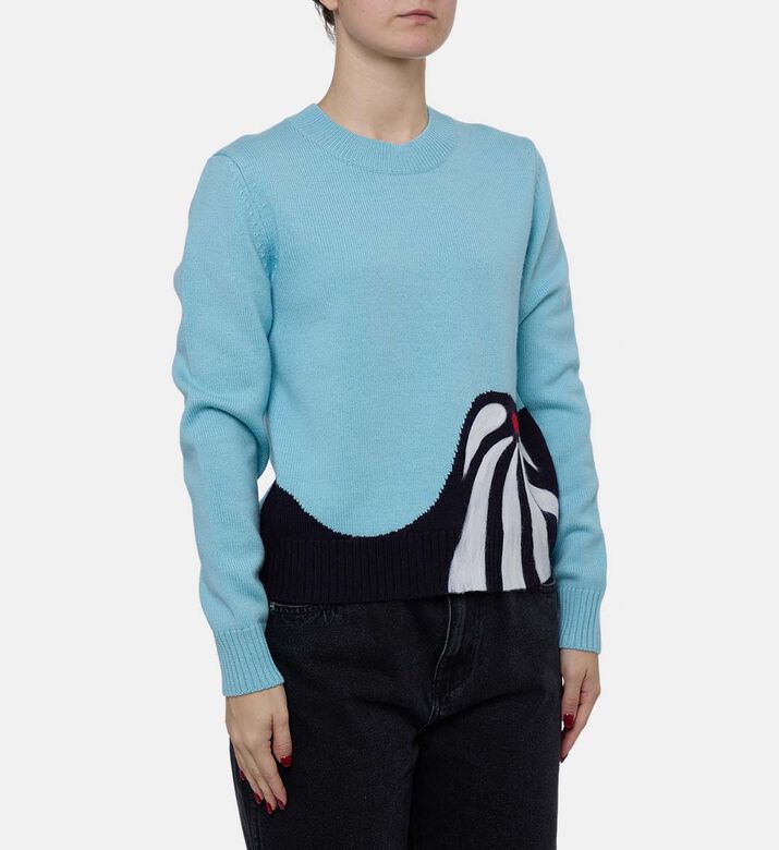 Beatrice B Floral-embroidery Long-sleeve Sweater, Model View