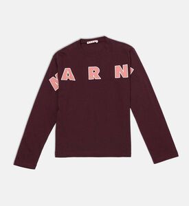 Marni Embroidered Logo Long-sleeve Top, Red, 8y, Packshot View Marni Embroidered Logo Long-sleeve Top, Red, 8y, Packshot View