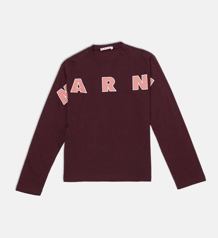 Marni Embroidered Logo Long-sleeve Top, Red, 8y, Packshot View Marni Embroidered Logo Long-sleeve Top, Red, 8y, Packshot View