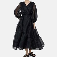 Long-sleeve Wrap Dress