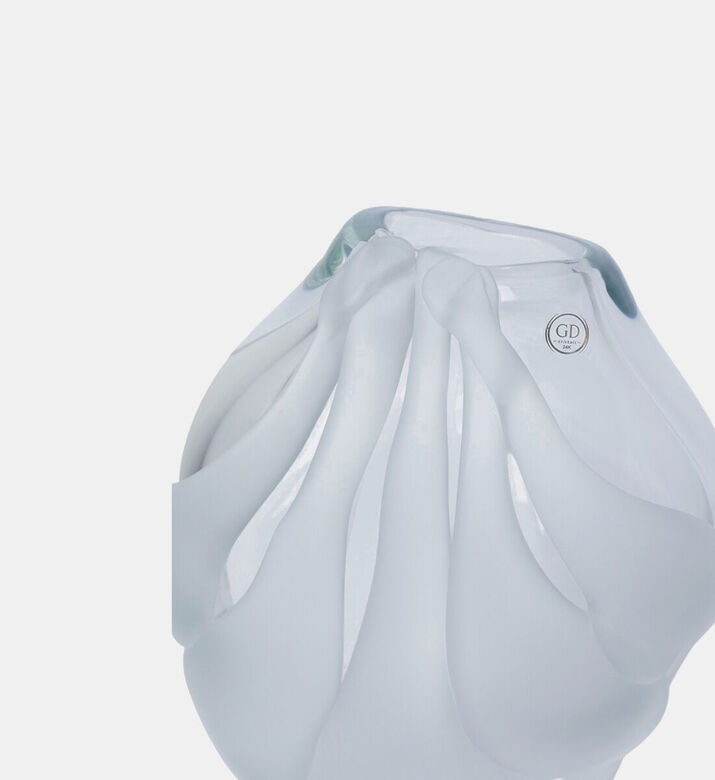 Gileno Crystal Frosted Details Vase, Packshot View
