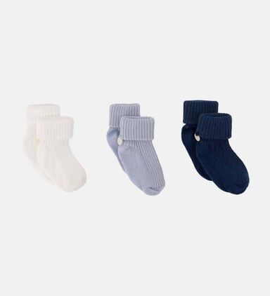 Ribbed Cuffs 3-piece Socks Set