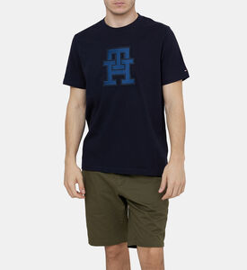 تيشيرت قطن مزين بنقشة أحرف العلامة