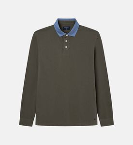 Woven Cotton Sweater Polo Shirt