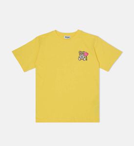 تيشيرت قطن بياقة مستديرة بطبعة شعار على الصدر