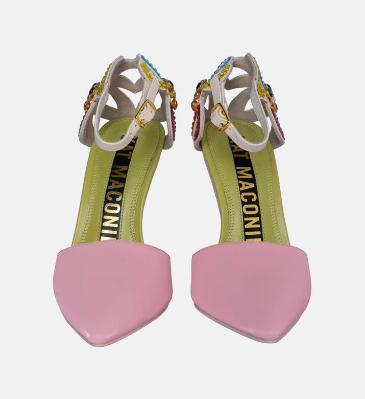 Ezili Suede Chain Heel Crystal Heels