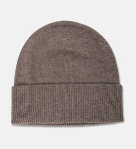 Galeries Lafayette Rib-knit Turn-up Beanie Hat, Dark-brown, Fs, Packshot View