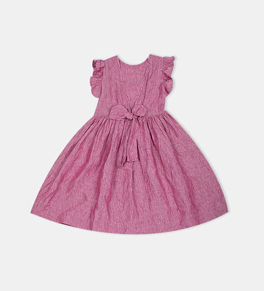 Junior Girl Linen Flared Dress