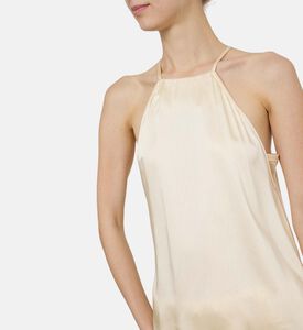 بلوزة ساتان مخططة بأشرطة رفيعة