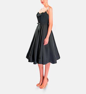 Michael Cinco Hand Beaded-embroidery Corset Midi Dress, Black, Xl, Model View