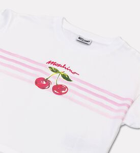 Moschino BKT Cherry-print Cropped T-shirt, White, 12y, Packshot View