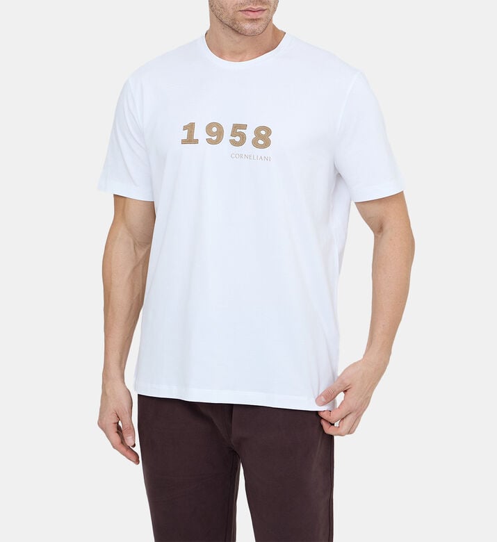 Cotton Logo-patch Crewneck T-shirt