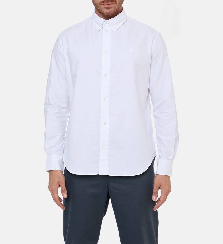 Maison Kitsune Button-down Long-sleeve Shirt, Model View Maison Kitsune Button-down Long-sleeve Shirt, Model View