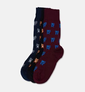 Paul Smith All-over Bear-print 3-piece Socks Pack, Packshot View