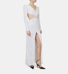 Beaded Cut-outs Maxi Gown