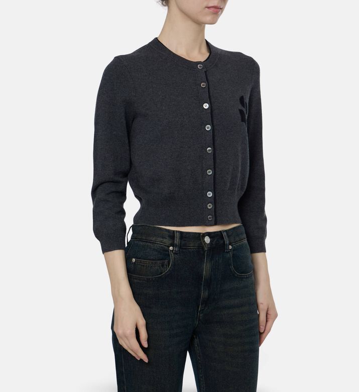Isabel Marant Button-front Long-sleeve Cardigan, Model View