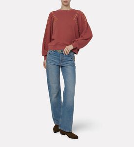 Ba and Sh Embroidered Straight-leg Jeans, Model View