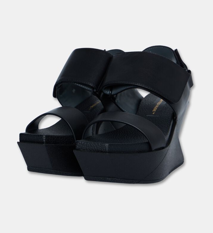 UN United Nude High Wedge Heel Sheep Cow Leather, Black, Eu-39, Packshot View