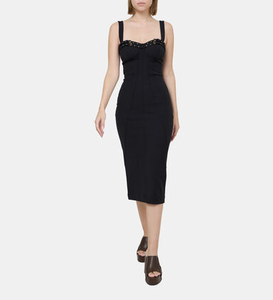 Buckle Hem Sleeveless Midi Dress