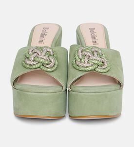 Suede Chunky Heel Mules