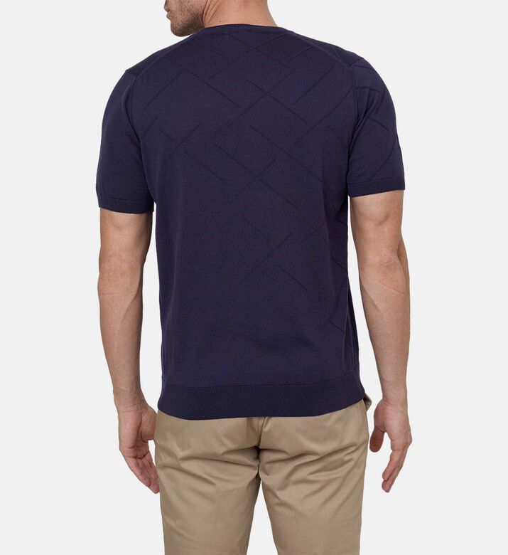 تيشيرت محبوك بنسيج مزخرف