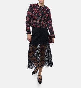 The Kooples Floral Jacquard Cropped Jacket, Model View