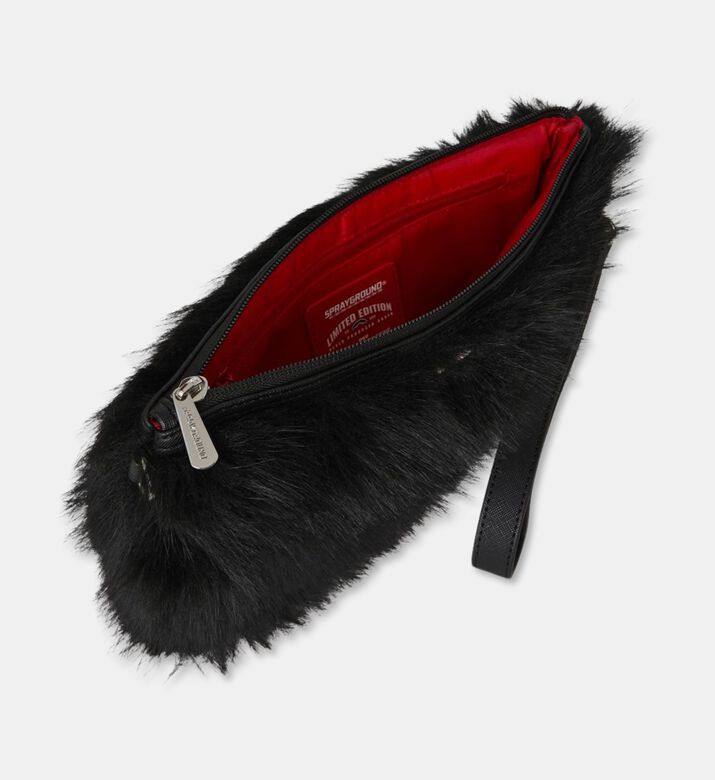 Sprayground Faux-fur Shark-print Crossover Clutch, Packshot View