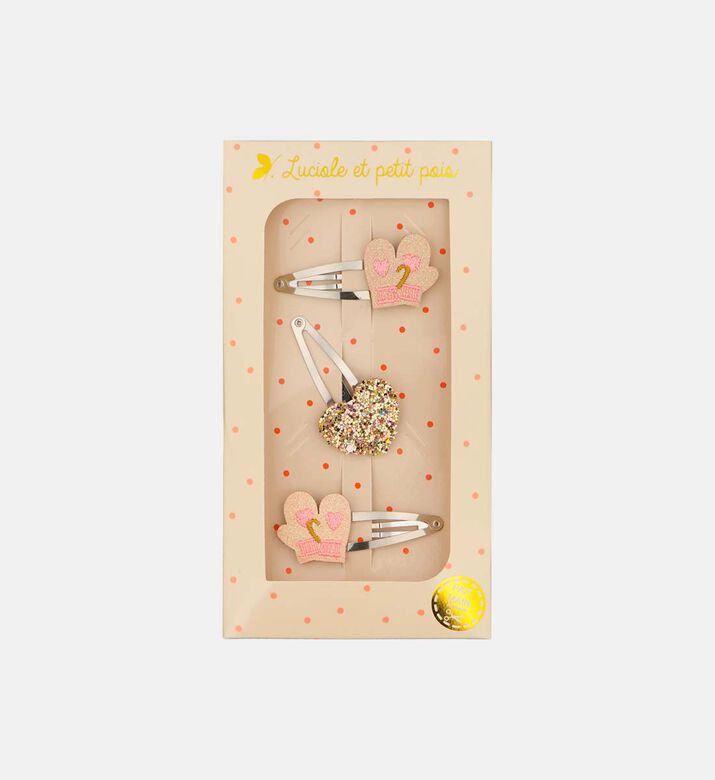 Mitten Heart Trio Hair Clip Gift Set