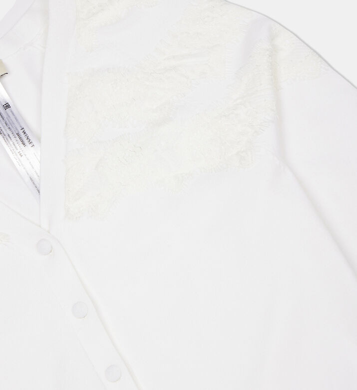 Lace-inserts V-neck Knit Cardigan