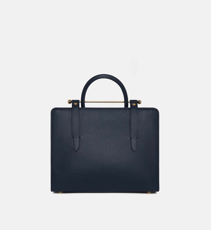 حقيبة يد متوسطة الطول بمقبض علوي جلد